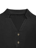 Decorative Button Notched Long Sleeve T-Shirt - Trendsi - Flyclothing LLC