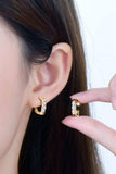 Moissanite 925 Sterling Silver Geometrical Huggie Earrings - Trendsi - Flyclothing LLC