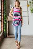 Heimish Full Size Striped Twist Knot Round Neck Tank - Trendsi - Flyclothing LLC