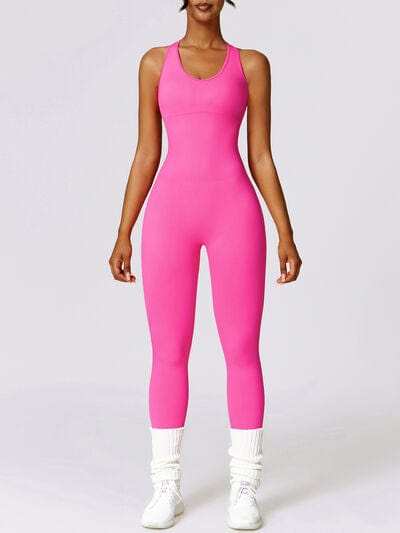 Cutout Racerback Active Jumpsuit - Trendsi - Flyclothing LLC
