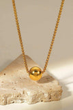 18K Gold-Plated Round Shape Pendant Necklace - Trendsi - Flyclothing LLC