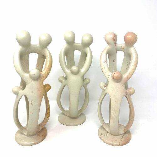 Natural Soapstone Family Sculpture - 2 Parents, 3 Children - Smolart - Smolart - Flyclothing LLC