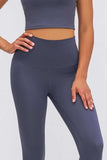 Feel Like Skin Elastic Waistband Yoga Leggings - Trendsi - Flyclothing LLC