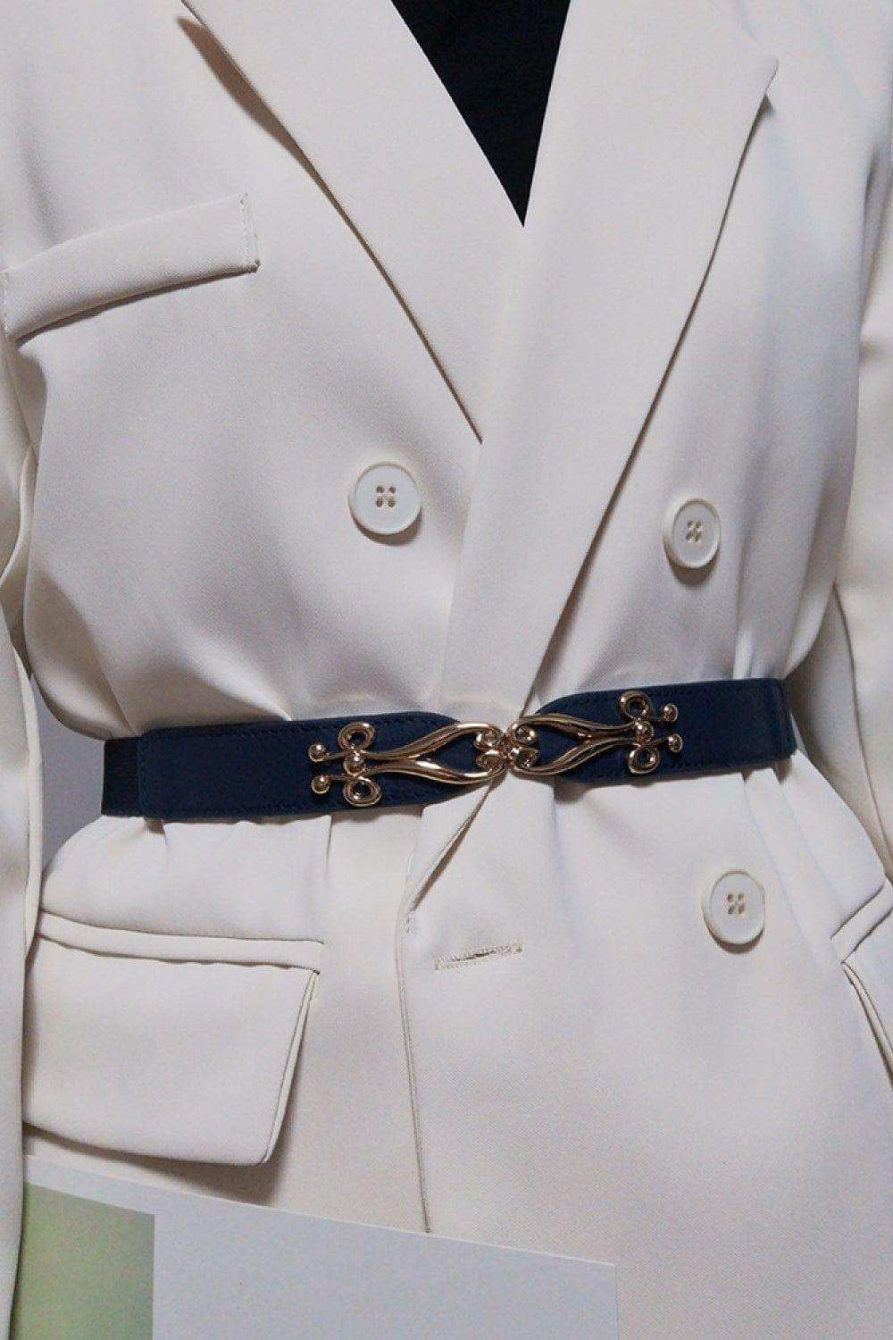 Alloy Buckle Elastic Belt - Trendsi - Flyclothing LLC