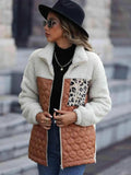 Leopard Color Block Zip-Up Jacket - Trendsi - Flyclothing LLC