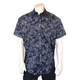 Rockmount Clothing Mens Black Floral Print Short Sleeve Western Shirt - Rockmount Clothing - Flyclothing LLC