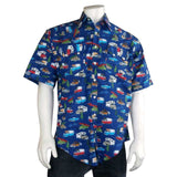 Rockmount Clothing Mens Retro Camper Print Short Sleeve Western Shirt In Navy - Rockmount Clothing - Flyclothing LLC