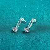 2 Carat Moissanite 925 Sterling Silver Earrings - Trendsi - Flyclothing LLC