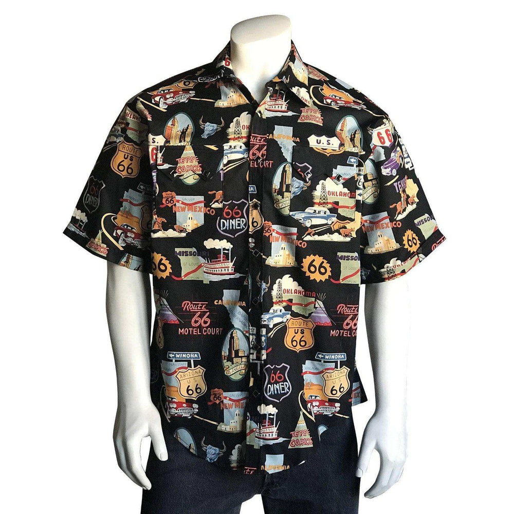 Rockmount Ranch Wear Mens Route 66 Short Sleeve Western Shirt - Rockmount Clothing - Flyclothing LLC