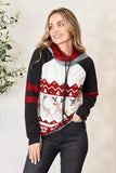 Double Take Full Size Christmas Drawstring Long Sleeve Hoodie - Trendsi - Flyclothing LLC