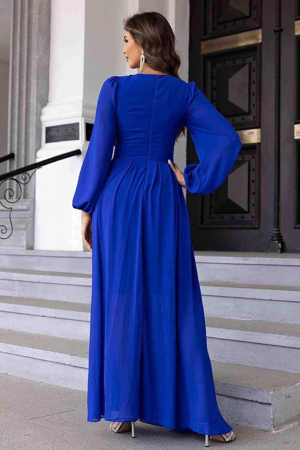 Twist Front Cutout Long Sleeve Dress - Trendsi - Flyclothing LLC
