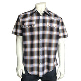 Rockmount Ranch Wear Mens Brown Shadow Plaid Short Sleeve Western Shirt - Rockmount Clothing - Flyclothing LLC
