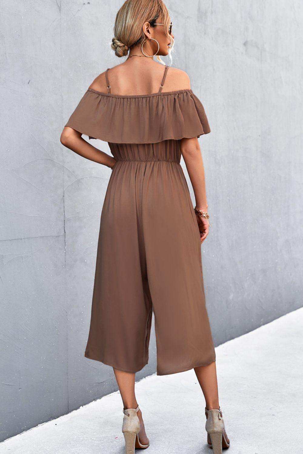 Spaghetti Strap Layered Jumpsuit - Trendsi - Flyclothing LLC