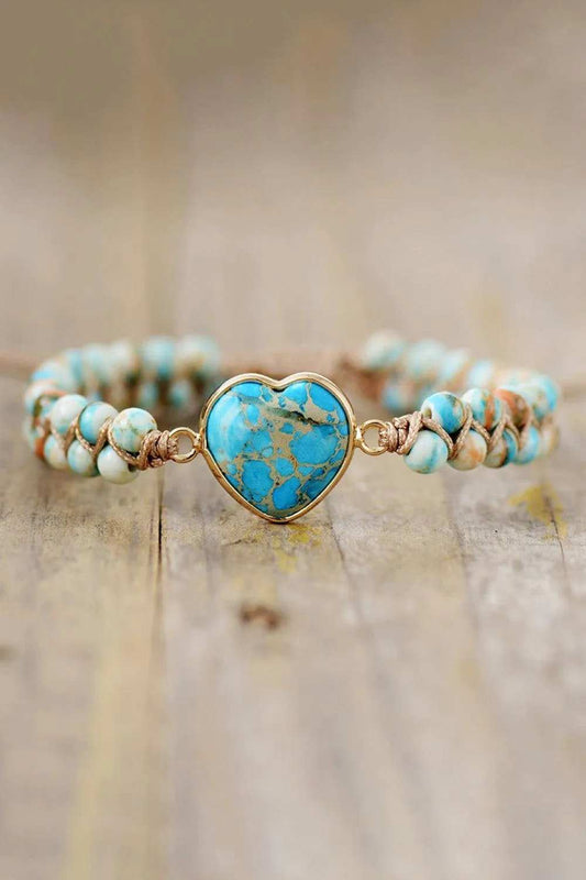 Handmade Heart Shape Natural Stone Bracelet - Trendsi - Flyclothing LLC