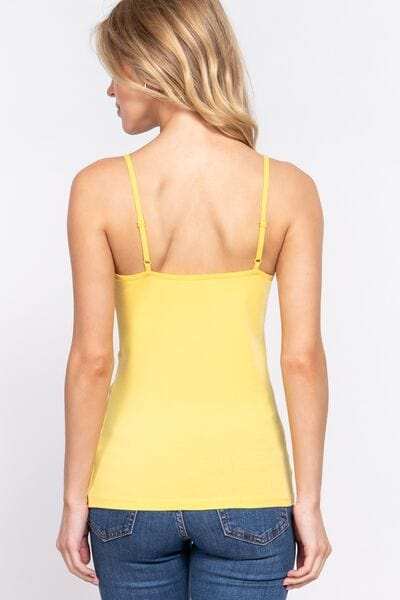 ACTIVE BASIC Adjustable Spaghetti Strap Round Neck Cami - Trendsi - Flyclothing LLC