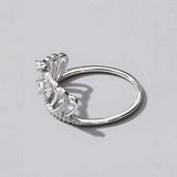 Crown Shape Zircon 925 Sterling Silver Ring - Trendsi - Flyclothing LLC