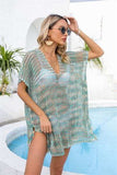 Openwork Slit V-Neck Cover Up - Trendsi - Flyclothing LLC