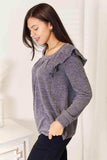 Double Take Square Neck Ruffle Shoulder Long Sleeve T-Shirt - Trendsi - Flyclothing LLC