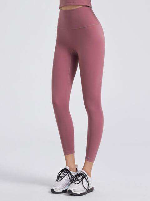 Wide Waistband Sports Leggings - Trendsi - Flyclothing LLC