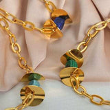 Natural Stone Pendant Titanium Steel Necklace - Trendsi - Flyclothing LLC