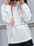Contrast Stitching Drawstring Raglan Sleeve Hoodie - Trendsi - Flyclothing LLC
