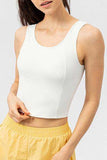 Round Neck Wide Strap Active Tank - Trendsi - Flyclothing LLC
