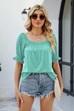 Short Flounce Sleeve Top - Trendsi - Flyclothing LLC
