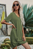 Twisted V-Neck Short Sleeve Dress - Trendsi - Flyclothing LLC