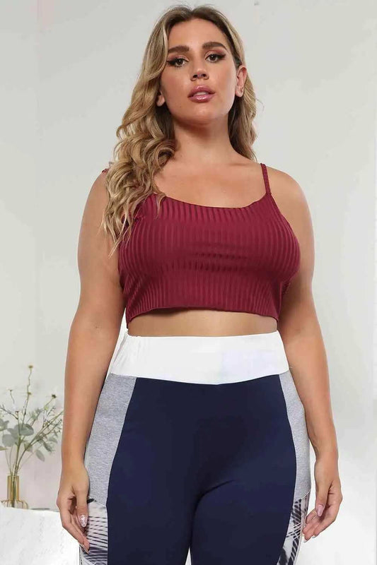 Plus Size Ribbed Spaghetti StrapTop - Trendsi - Flyclothing LLC