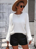 Lace Detail Cutout Long Sleeve Pullover Sweater - Trendsi - Flyclothing LLC
