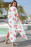 Floral Slit Half Sleeve Cover-Up - Trendsi - Flyclothing LLC