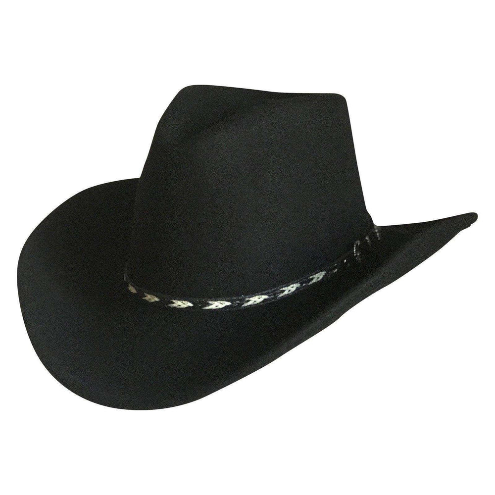 Crushable Black Felt Western Cowboy Hat - Rockmount Clothing - Flyclothing LLC