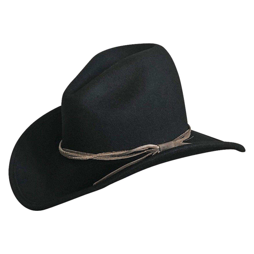 Lonesome Gus Black Premium 100% Wool Western Cowboy Hat - Rockmount Clothing - Flyclothing LLC