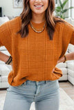 Round Neck Cap Sleeve Sweater - Trendsi - Flyclothing LLC
