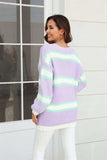 Color Block Ribbed Dropped Shoulder Open Front Cardigan - Trendsi - Flyclothing LLC