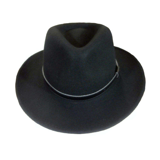 Rockmount Clothing Black Wool Felt Hat with Faux Leather Band - Rockmount Clothing - Flyclothing LLC