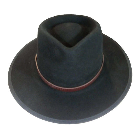Rockmount Clothing Black Wool Felt Safari Hat with Faux Leather Band - Rockmount Clothing - Flyclothing LLC