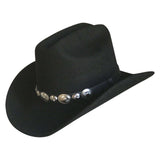 Crushable Black Felt Concho Western Cowboy Hat - Rockmount Clothing - Flyclothing LLC