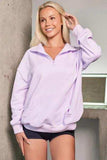 Quarter Zip Dropped Shoulder Sweatshirt - Trendsi - Flyclothing LLC