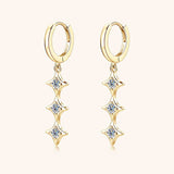 Moissanite 925 Sterling Silver Geometric Shape Earrings - Trendsi - Flyclothing LLC