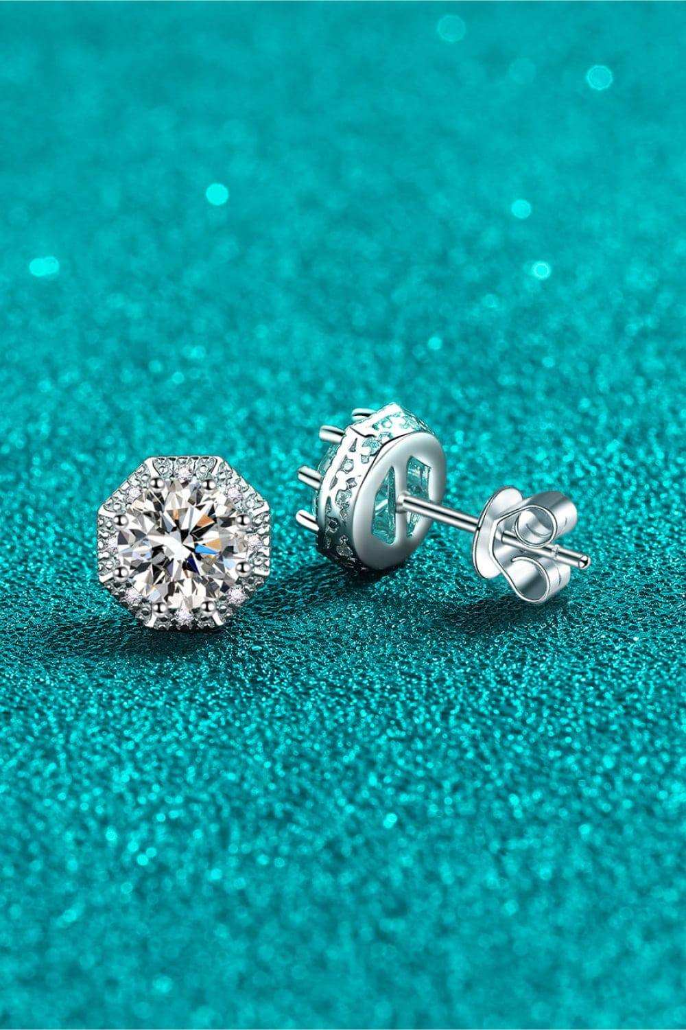 2 Carat Moissanite 925 Sterling Silver Stud Earrings - Trendsi - Flyclothing LLC