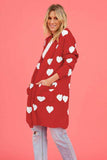 Heart Graphic Open Front Cardigan with Pockets - Trendsi - Flyclothing LLC