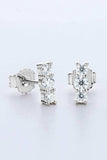 Heartbeat Rhythm 925 Sterling Silver Moissanite Stud Earrings - Trendsi - Flyclothing LLC