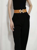 Geometric Buckle Elastic Wide Belt - Trendsi - Flyclothing LLC