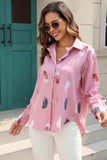 Printed Collared Neck Buttoned Shirt - Trendsi - Flyclothing LLC