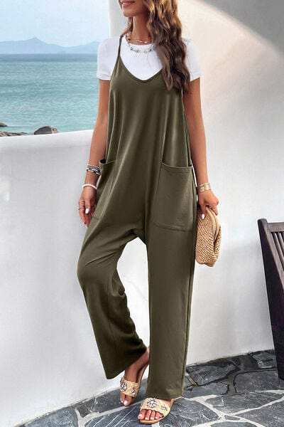 Pocketed Spaghetti Strap Overalls - Trendsi - Flyclothing LLC