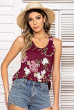 Floral Scoop Neck Tank Top - Trendsi - Flyclothing LLC