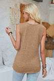 Heathered Notched Wide Strap Tank - Trendsi - Flyclothing LLC