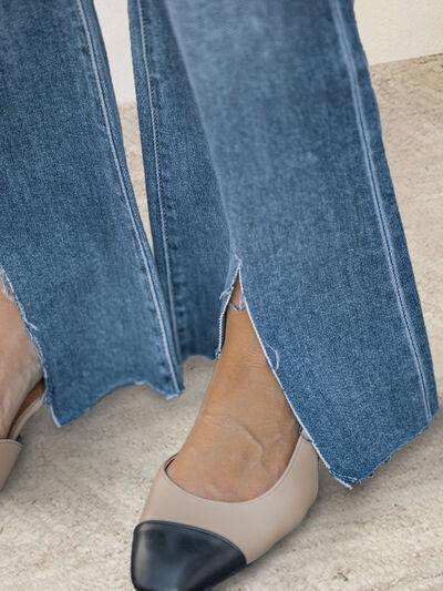 Slit Bootcut Jeans with Pockets - Trendsi - Flyclothing LLC