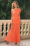 One-Shoulder Ruched Maxi Dress - Trendsi - Flyclothing LLC